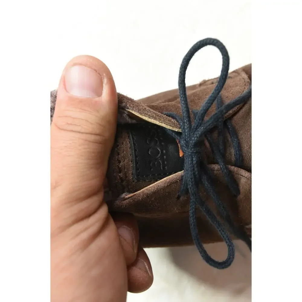 Hugo Boss Orange Label Sherpa Lined Chukka Boots Mens 43 Brown Suede Lace-Up